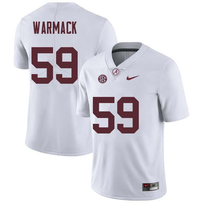 Alabama Crimson Tide Men's Dallas Warmack #59 White NCAA Nike Authentic Stitched College Football Jersey II16B23OP